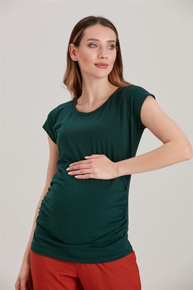 Gör&Sin Basic Hamile Yeşil Tişört