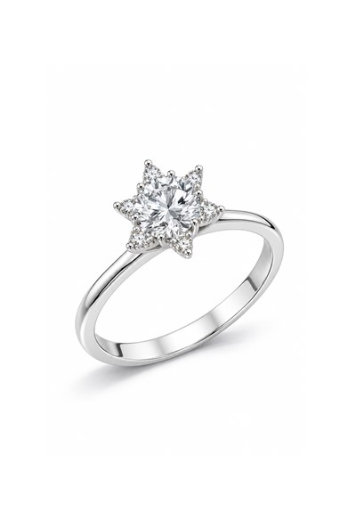 1.15 Ct Lotus Çiçeği Lab Grown Pırlanta Tektaş Yüzük