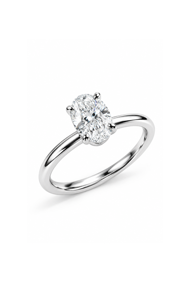 2.00 Ct Oval Kesim Lab Grown Pırlanta Tektaş Yüzük