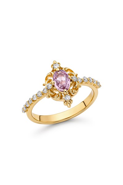 Emily Morganite Ve Pırlanta Vintage Tasarım Yüzük