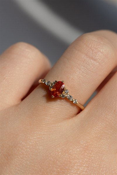 Orange Safir Tasarım Yüzük