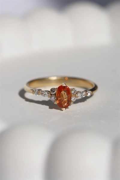 Orange Safir Tasarım Yüzük