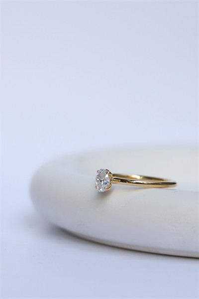 Oval Pırlantalı Tektaş 0.50 Ct