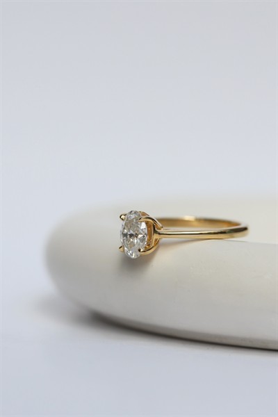 Oval Pırlantalı Tektaş 1.00 Ct
