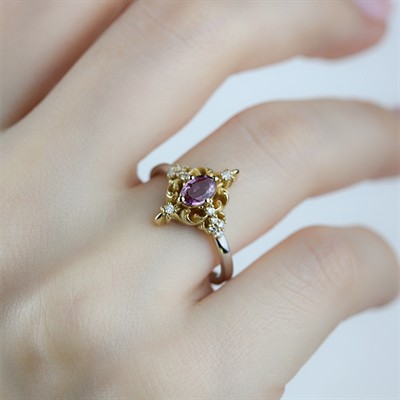 Pembe Safir Vintage Yüzük