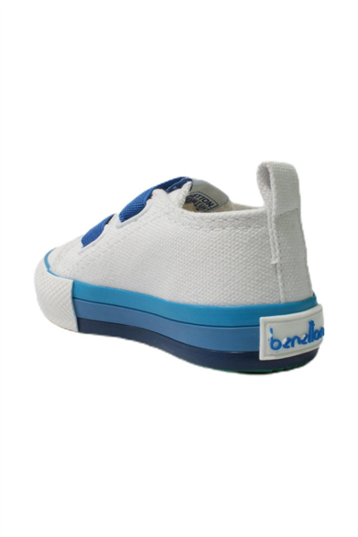 Benetton Bebek Beyaz Saks Mavi Keten Ayakkabı BN30648-688
