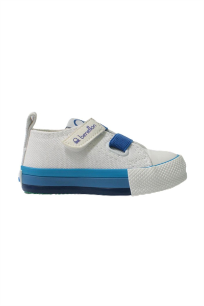 Benetton Bebek Beyaz Saks Mavi Keten Ayakkabı BN30648-688