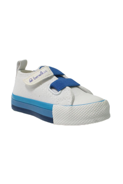Benetton Bebek Beyaz Saks Mavi Keten Ayakkabı BN30648-688