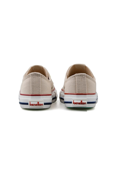 Benetton Çocuk Bağcıklı Bej Keten Ayakkabı BN30685-03