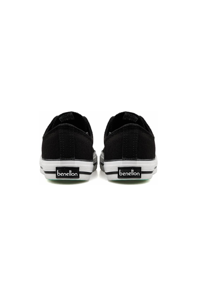 Benetton Çocuk Bağcıklı Siyah Keten Ayakkabı BN30685-00