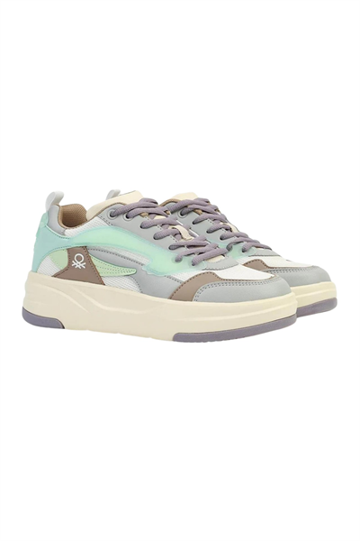 Benetton Kadın Beyaz - Lila Sneaker BNI10001-01