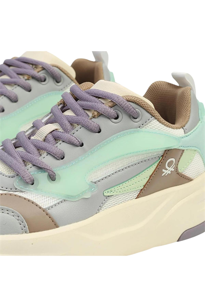 Benetton Kadın Beyaz - Lila Sneaker BNI10001-01