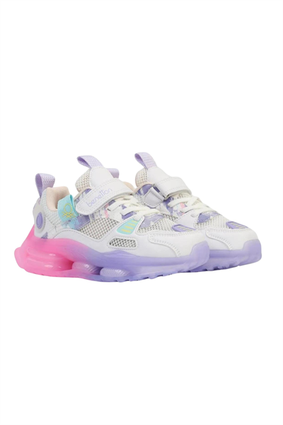 Benetton Kız Çocuk Beyaz - Lila Spor Ayakkabı BNI-10275