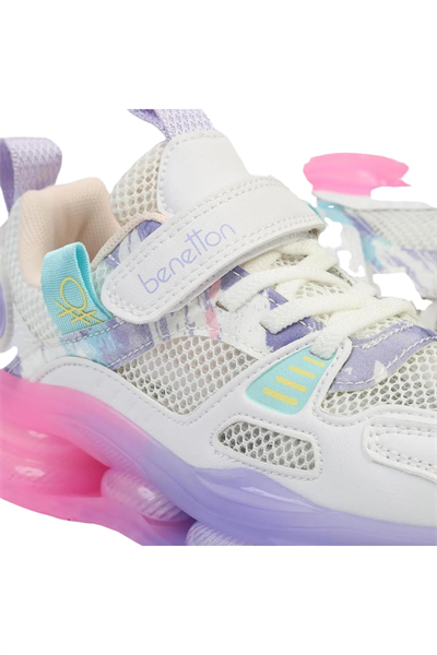 Benetton Kız Çocuk Beyaz - Lila Spor Ayakkabı BNI-10275