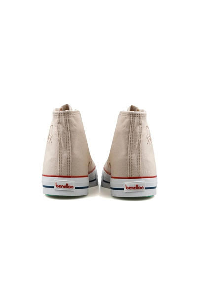 Benetton Unisex Bağcıklı Bej Keten Ayakkabı Bilekli BN30628-02
