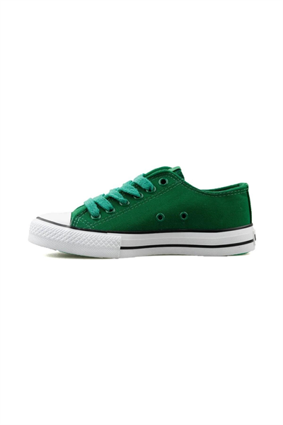 Benetton Unisex Bağcıklı Yeşil Keten Ayakkabı BN30196