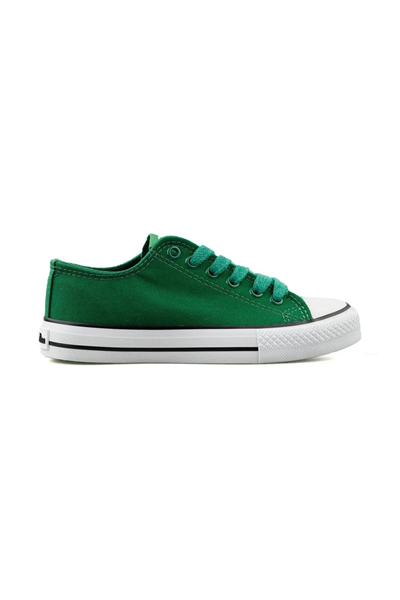 Benetton Unisex Bağcıklı Yeşil Keten Ayakkabı BN30196