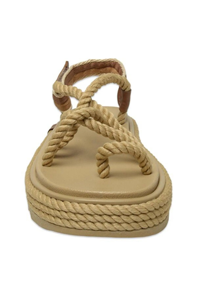 Bohonomad Ibiza Mid Platform Kadın Bej Sandalet IBZ0012-MP