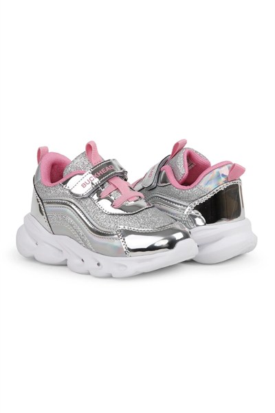 Buckhead Glossy Shiny Kız Çocuk Işıklı Spor Ayakkabı - Gümüş BUCK4430-010
