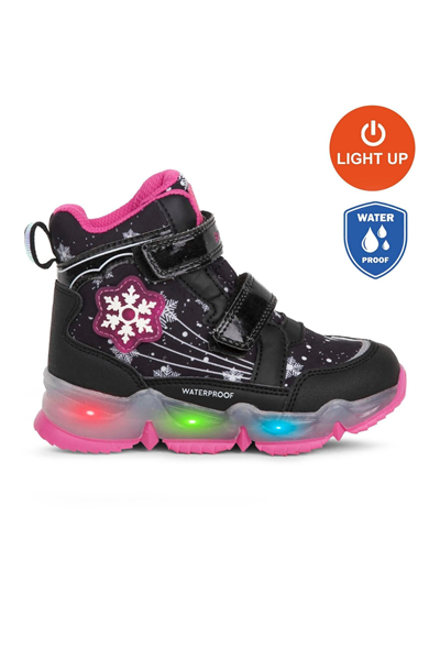 Buckhead Snowy Kız Çocuk Işıklı Waterproof Bot - Siyah BUCK3034-001