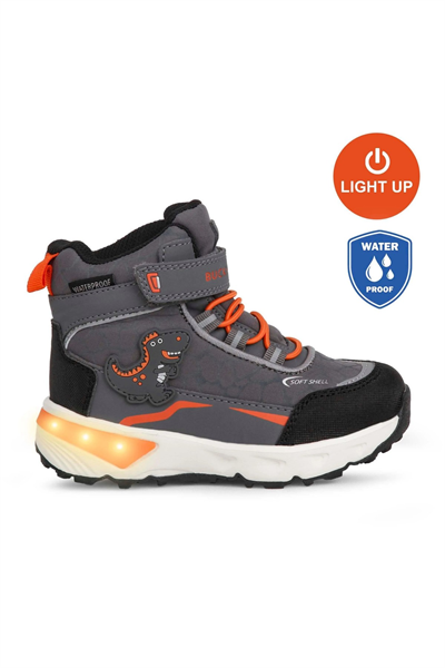 Buckhead T-Rex Çocuk Işıklı Bot - Gri Waterproof BUCK3036-004