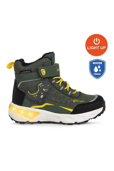 Buckhead T-Rex Çocuk Işıklı Bot - Haki Waterproof BUCK3036-038