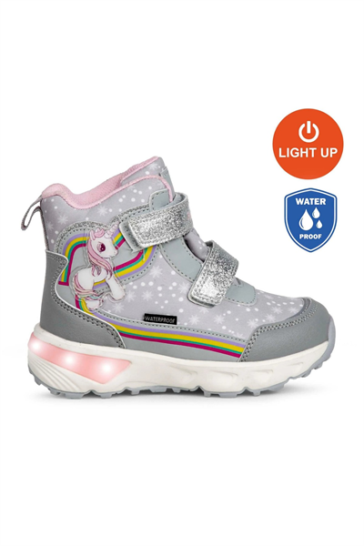Buckhead Unicornie Kız Çocuk Işıklı Bot - Gri Waterproof BUCK3033-004
