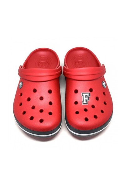 Crocs 1137 Terlik Süsü Siyah Beyaz Harf F