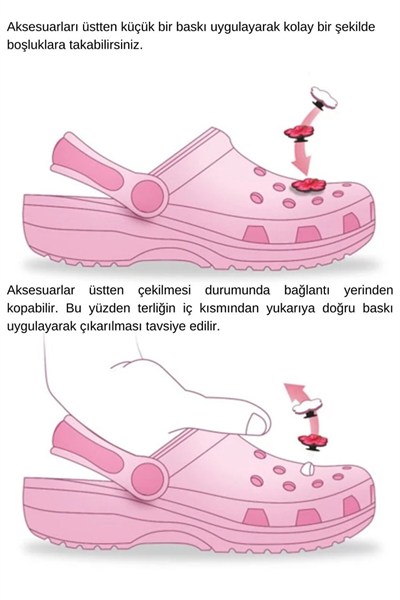 Crocs 1137 Terlik Süsü Siyah Beyaz Harf F
