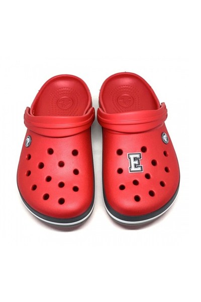 Crocs 1137 Terlik Süsü Siyah Beyaz Harf E