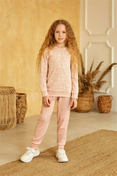 Elsima A2927 Kız Çocuk Pembe Pijama Takımı