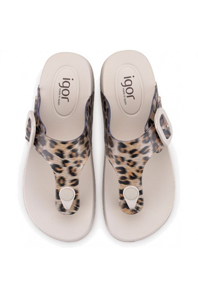 Igor Bari Leo Kadın Parmak Arası Terlik - Kum Beji Leopar S10362-100