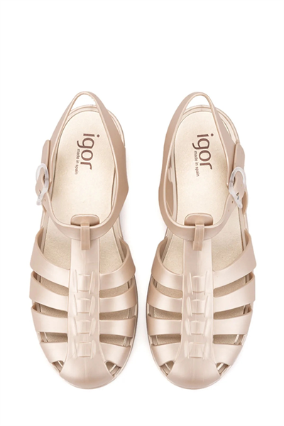 Igor Biarritz Shiny Metal Kadın Sandalet - Parlak Platin BB340-388