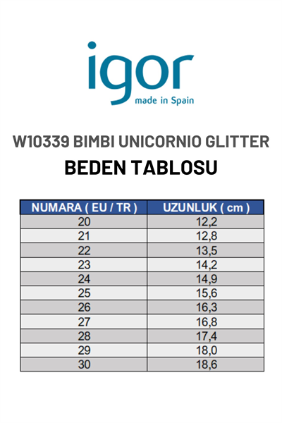 Igor Bimbi Unicornio Glitter Kız Çocuk Yağmur Çizmesi - Şeffaf Simli W10339-135