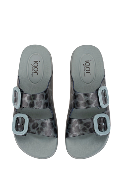 Igor Habana Brillo Leo Kadın Haki Leopar Kadın Terlik S10336-013