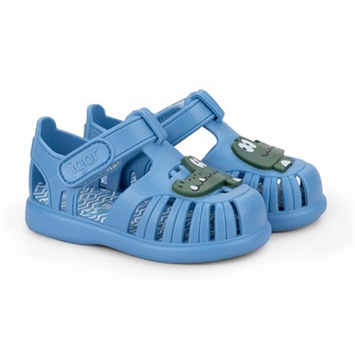 Igor Tobby Croco Çocuk Timsah Desenli Sandalet - Mavi S10371-363