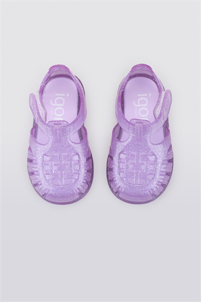 Igor Tobby Gloss Glitter Kız Çocuk Lila Simli Sandalet S10308-212