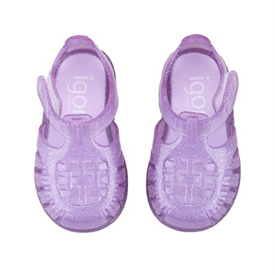 Igor Tobby Gloss Glitter Kız Çocuk Lila Simli Sandalet S10308-212