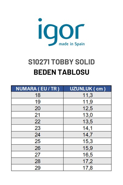 Igor Tobby Solid Çocuk Okyanus Mavisi Sandalet S10271-225