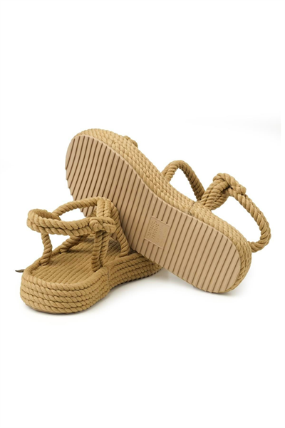 Nomadic Republic Bahamas Platform Kadın Bej Sandalet BAHP-0012