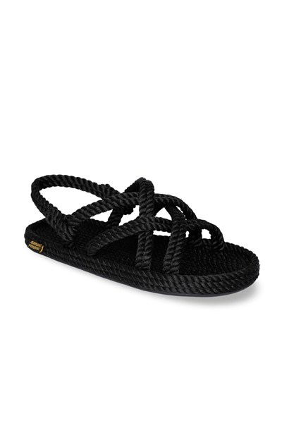Nomadic Republic Bodrum Kadın Siyah Halat Sandalet