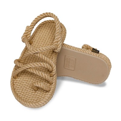 Nomadic Republic Ibiza Kauçuk Tabanlı Kız Çocuk Halat Sandalet  Bej