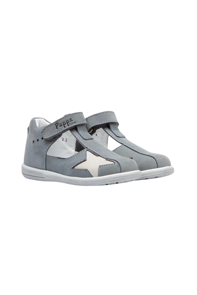 Pappa Çocuk Gri Nubuk Deri Sandalet B0831-02