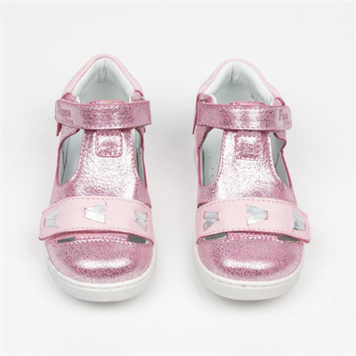 Pappa Kız Çocuk Pembe Simli Deri Sandalet B0802-03