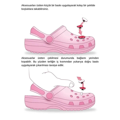 Paqpa 1137 Crocs Terlik Süsü Jibbitz Siyah Beyaz Harf V