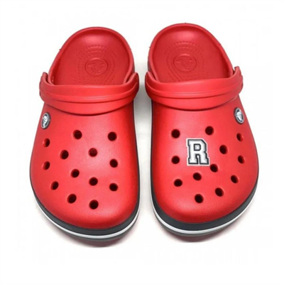 Paqpa Crocs Terlik Süsü Jibbitz Siyah Beyaz Harf R CJ-1137R