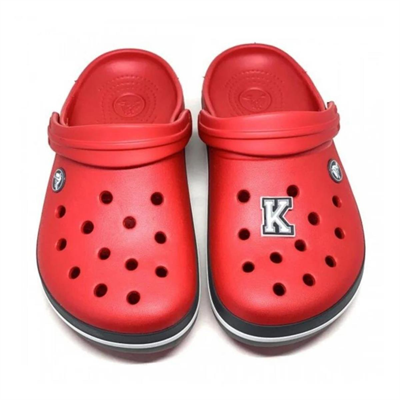 Paqpa Crocs Terlik Süsü Jibbitz Siyah Beyaz Harf K CJ-1137K