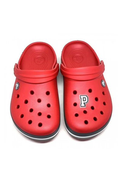 Paqpa Crocs Terlik Süsü Jibbitz Siyah Beyaz Harf P CJ-1137P