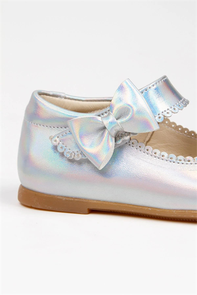 Paqpa Doria Kız Bebek Soft Tabanlı Gümüş Hologram Babet AB1001-06