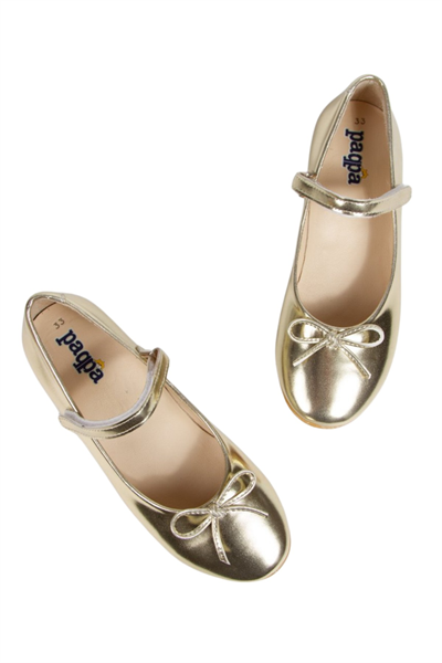 Paqpa Isola Kız Çocuk Soft Tabanlı Altın Babet AB2012-06